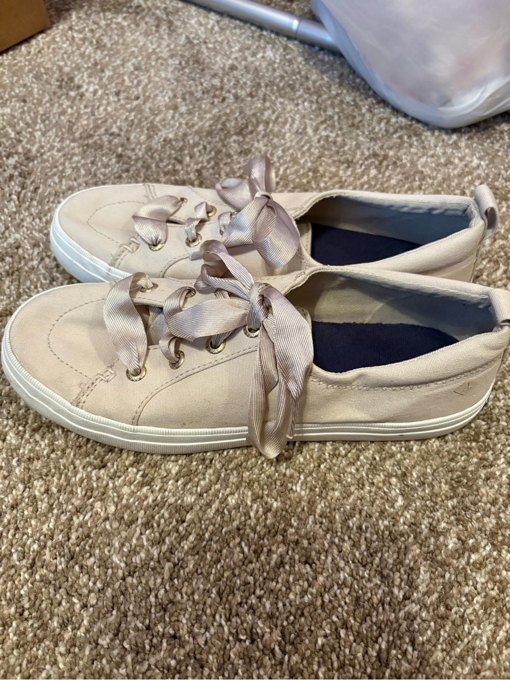 Sperry Women's Blush Satin Ribbon Low-Top Sneakers